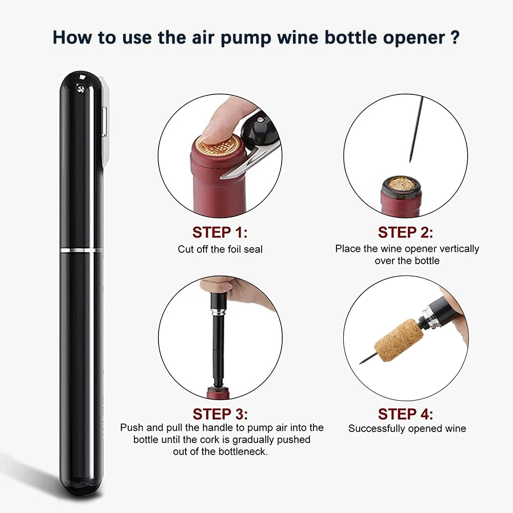 Air Pump Wine Opener (Black)