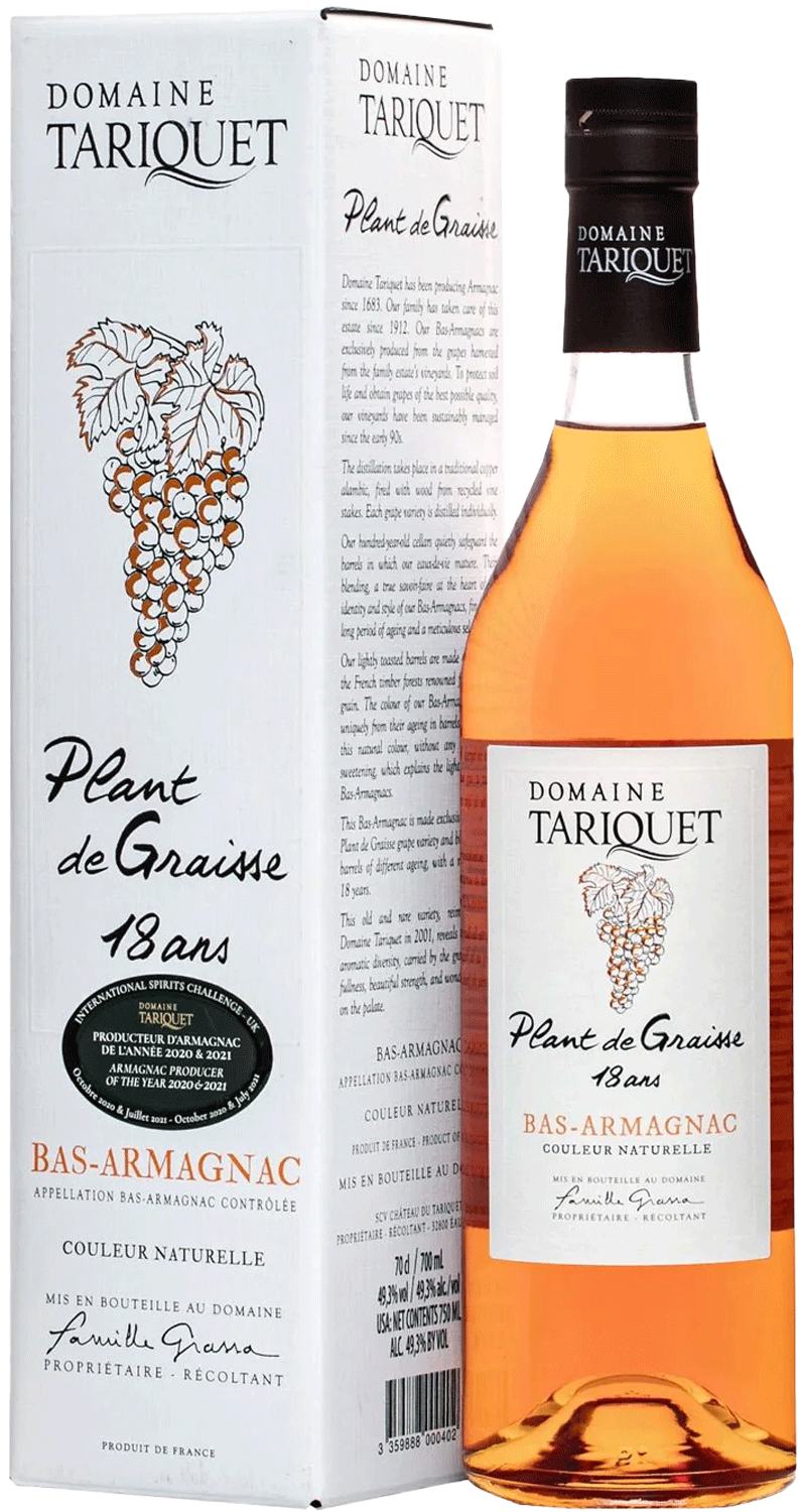 Tariquet plat de Graisse 18 years Bas-Armagnac 49.3% 700mL