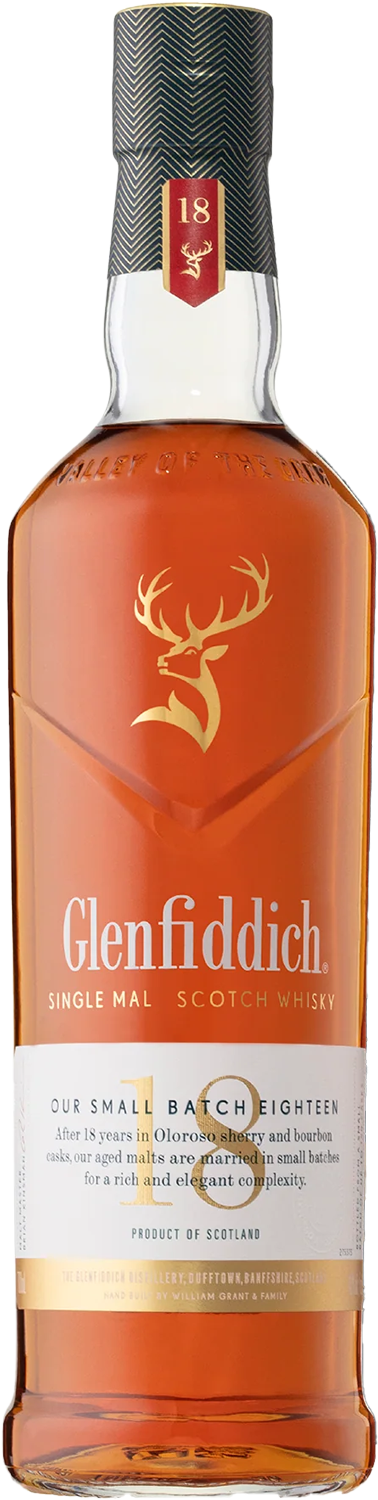 Glenfiddich 18 Year Old Small Batch Reserve Old Single Malt Scotch Whisky 700mL