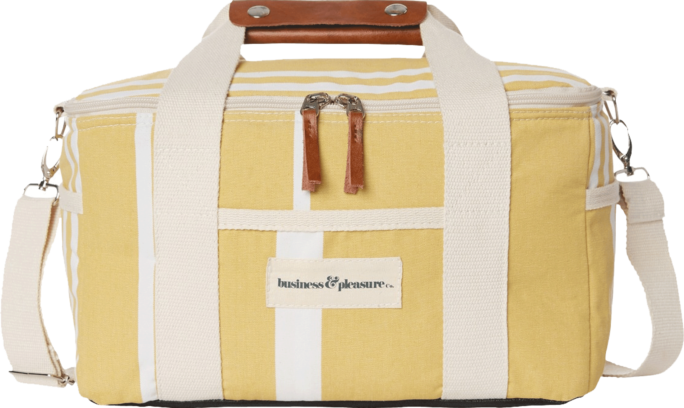 Business and Pleasure Co. Premium Cooler - Vintage Yellow Stripe