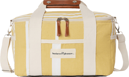 Business and Pleasure Co. Premium Cooler - Vintage Yellow Stripe