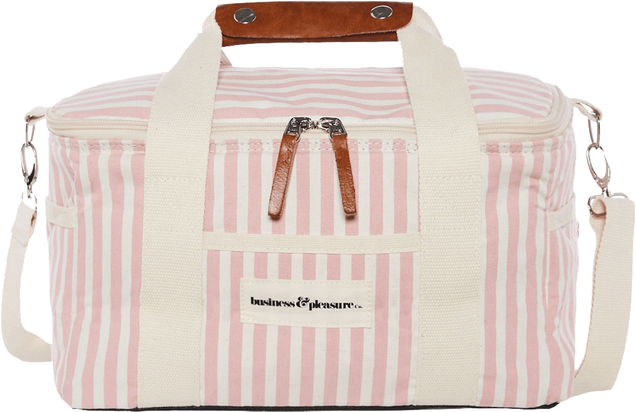 Business and Pleasure Co. Premium Cooler - Lauren's Pink Stripe